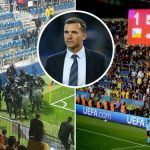 Как Андрей Шевченко отбивал украинских фанатов у чешского спецназа. Видео