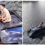 Шок! Харківська набережна. Дівчина на КІА знесла огорожу і впала в воду. ВІДЕО