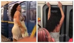 В метро Києва дівчина в еротичному платті влаштувала "брудні" танці. ВІДЕО