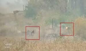 Пожежі на Луганщині: Українські військові показали відео, як бойовики на Донбасі підпалюють траву. ВІДЕО