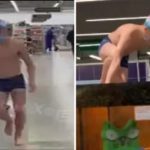 Голий пранкер в супермаркеті Херсона пірнув в акваріум з коропами. Відео