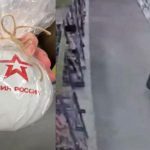 Провокація в Києві: Покупець супермаркету підкинув в товари іграшку з написом «Армія Росії». Відео