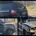 Наказали! В Киеве неизвестные сожгли джип владельцу который регулярно парковался на газоне. Видео 