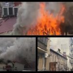 В Киеве горит ресторан "Бездельники" и офис Национального Симфонического оркестра.  Видео