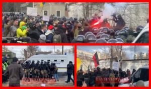 Столкновения с полицией под киевским судом