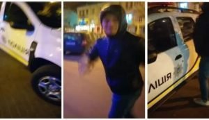 В Киеве задержаны "герои-сцикунцы" которые мочились на авто полиции и снимали ролики. Видео