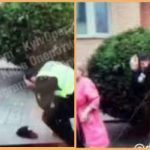 В Киеве женщина набросилась на полицейского и избила его метлой. Видео