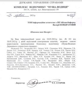 список владельцев дач под Киевом