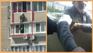 Как патрульные в Киеве спасали мужчину, стоявшего на карнизе балкона на 12 этаже