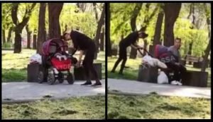 «Отключалась на ходу»: В одесском сквере мама под кайфом выгуливала младенца в коляске. Видео