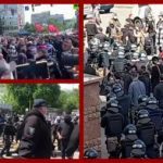 Под зданием суда по апелляции Медведчука "горячо": Между активистами и "титушками" "ОПЗЖ" вспыхивают стычки. Видео