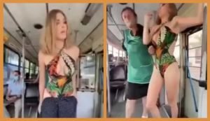 Блогерша устроила в Ровно полуголое дефиле в троллейбусе