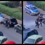 В Польше восемь полицейских еле-еле справились с украинцем который защищался огнетушителем. Видео