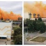 "Азотный" взрыв в Ровно - над заводом огромное оранжевое облако, которое разносит ветер. Видео