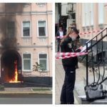 В Киеве «коктейлем Молотова» подожгли офис омбудсмена ВР по правам человека Денисовой. Видео