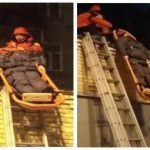 Видео дня! Киевские спасатели едва "не добили" пострадавшего пытаясь спасти мужчину с крыши. 