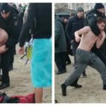 Крещенский мордобой! В Киеве под молитву священника моржи устроили драку на набережной. Видео 