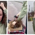 У Томську молода дівчина пішла на відчайдушний крок і поголила голову налисо, протестуючи проти війни