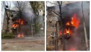 Наслідки влучання ракет по житлових будинках Києва