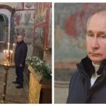 Самотній Путін в соборі на Різдво! Президент РФ приперся в собор замолити гріхи під трелі священник із ФСБ