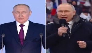 Сьогодні в Лужниках виступав двійник Путіна! Це видно як візуально, так і на відстані від людей — учора він виступав на відстанні у 50