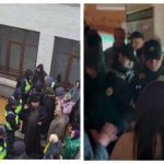 У Києво-Печерській Лаврі сутички! Прихильники УПЦ МП намагалися прорватися до Лаври, але прохід перекрила поліція