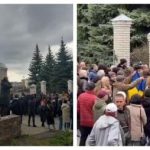Люди проламали ворота! У Хмельницькому біля храму МП, де побили військового, вже зібралося близько 500 осіб