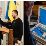 Президент Чехії Петр Павел на знак поваги до героїзму подарував Володимиру Зеленському легендарний пістолет CZ 75