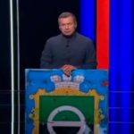 "Можете називати Бахмут знову Артемівськ": Пропагандист Соловйов притягнув в прямий ефір герб міста Бахмут