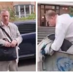 Ображав наречену загиблого Героя України! Активісти піймали Тараса Чорновола облили зеленкою та закинули в бак для сміття