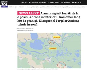 Drone debris has been found in Romania again