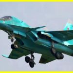 A Su-34 fighter bomber burned down at a Russian airfield