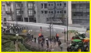 Angry farmers clashed with police in Brussels