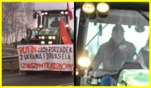 Polish farmer who hung a provocative poster and a Soviet flag was detained by police