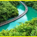 Floating road bridge on the Yangtze River in China. The construction of this amazing engineering structure cost $1.2 billion