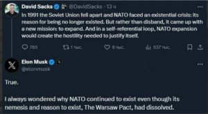 Elon Musk calls for NATO to be disbanded