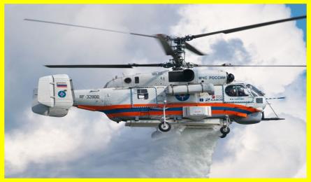 Russian Ka-32 helicopter burns down at Moscow airfield