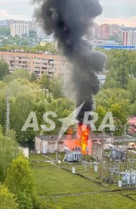An electric substation of the Russian Federal Security Service caught fire near Moscow