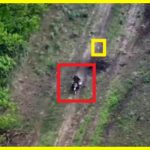 A Russian soldier went into an attack on a motorcycle