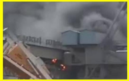 A massive fire broke out in a Russian port