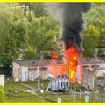 An electric substation of the Russian Federal Security Service caught fire near Moscow