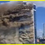A 26-story building caught fire in Kazakhstan