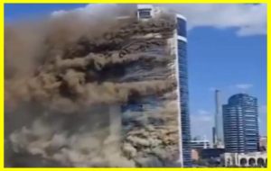 A 26-story building caught fire in Kazakhstan