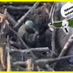 A Russian military officer decided to smash a combat drone with a stick