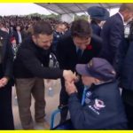A war veteran tried to kiss Zelensky's hand