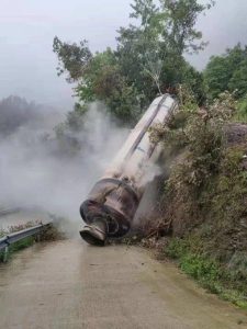 Remnants of a space rocket fell on a populated area in China