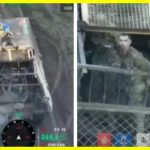 Russian "turtle tank" with its crew captured