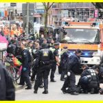 A man attacked football fans and police in Hamburg