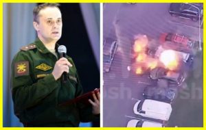 A car carrying a Russian officer was blown up in Moscow