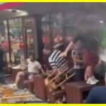 A fight between fans of the Netherlands and English national teams